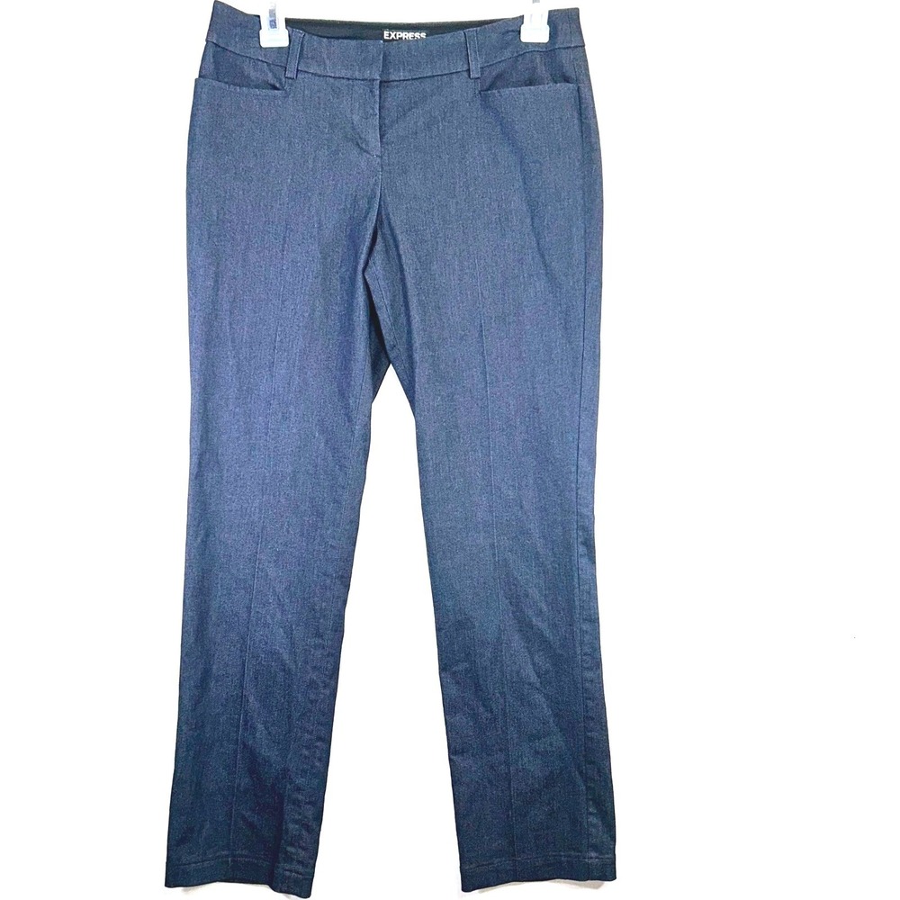 Express Columnist Blue Trouser Pants Career Business Casual Stretch Slacks
